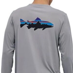 Patagonia Men's Fitz Roy Trout Responsibili-Tee Size M Heather Gray
